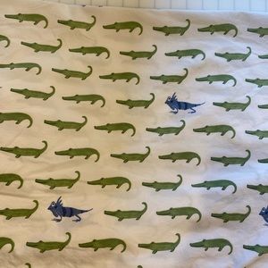 Pottery Barn crib sheets with green alligators